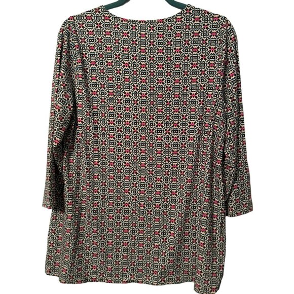Kim Rogers blouse size PL Womens Top With Geometric Pattern In Rayon & Spandex - Picture 10 of 12